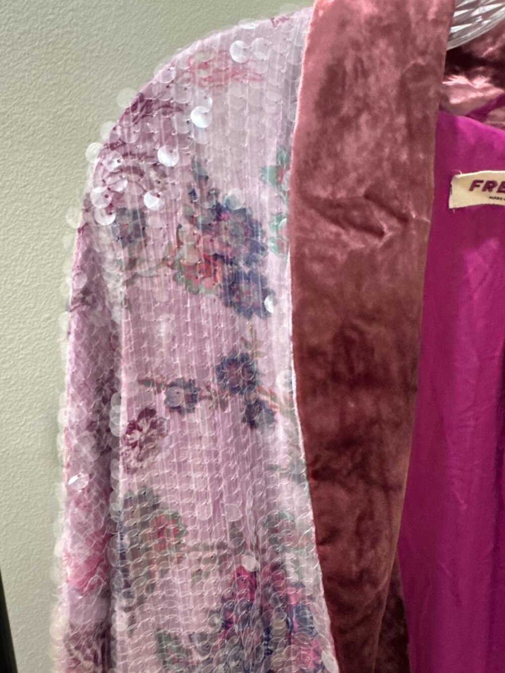 Free People Floral Sequin Velvet Duster Kimono Jacket - Picture 4 of 4